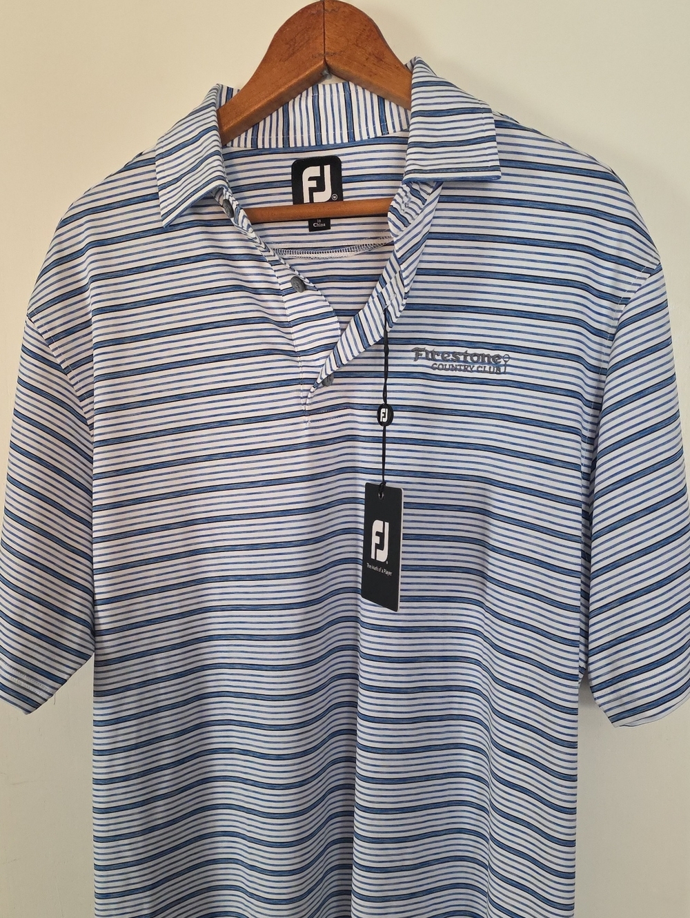 NWT Footjoy Medium Striped Polo W Firestone Country Club